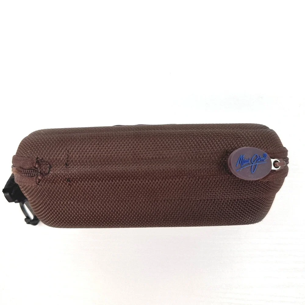 Maui Jim Brown Clamshell Zip Sunglasses Eyeglass Travel Case ProtectiveCase